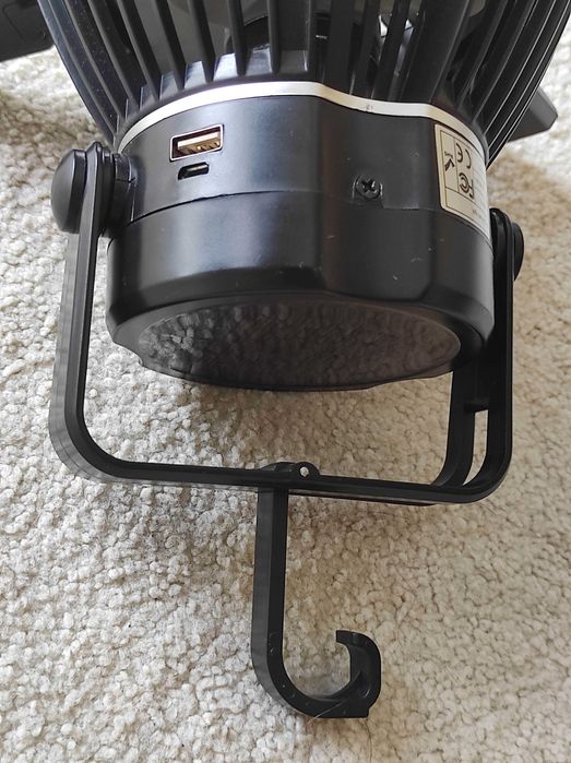 Wiatrak lampa kemping solar LED  powerbank 4 tryby światło LED/wiatrak