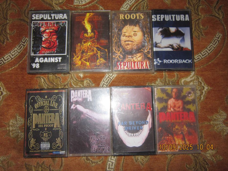 аудіокасети Death,Cannibal Corpsе,Napalm Deth,Sepultura,Pantera