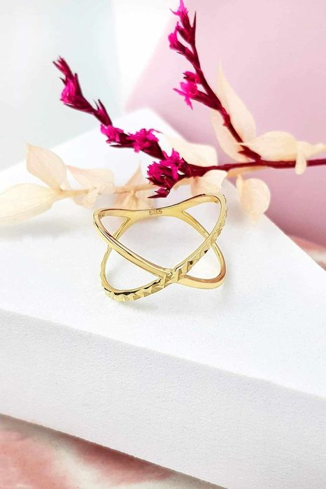 Złoty pierścionek multi ring