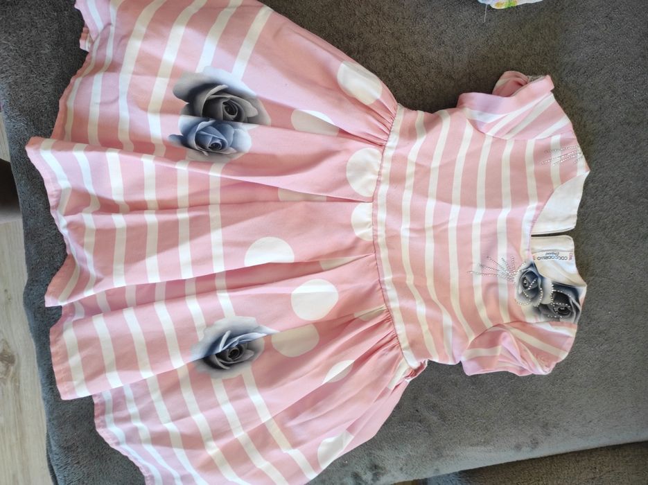 Sukienka wizytowa coccodrillo r104 róże cekiny różowa