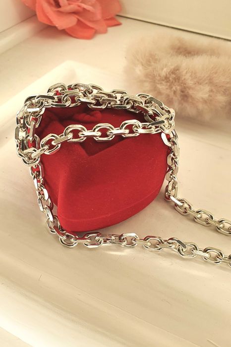 Srebrny łańcuszek Ankier 36g pr. 925