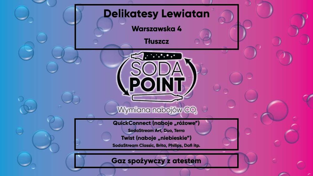 Sodastream Tłuszcz, Warszawska 4 Wymiana nabojów CO2