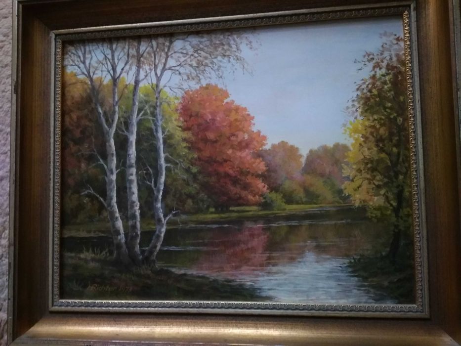 Olejny pejzaż sygn. H.Richter 1973r.