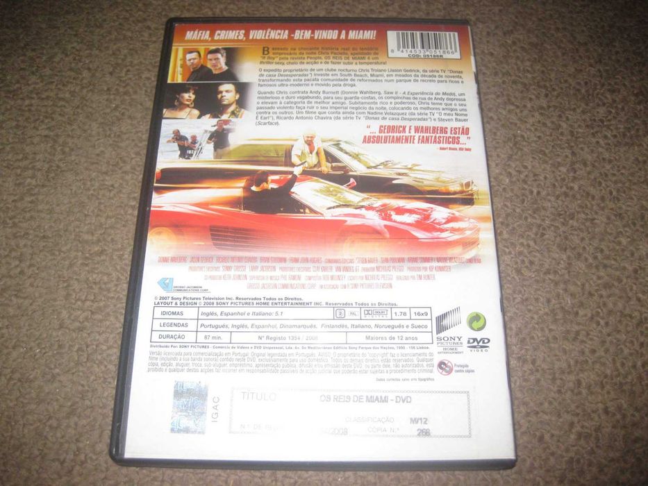 DVD "Os Reis de Miami" com Donnie Wahlberg