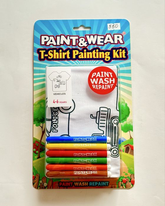 Дитячий подарунок | Футболка-розмальовка + фломастери Для Творчості