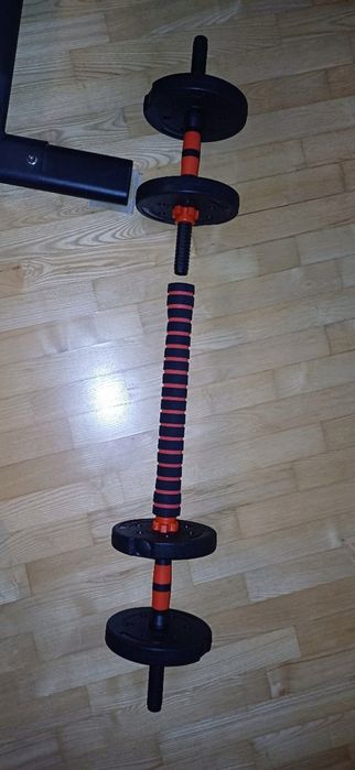 Zestaw treningowy ciężarki  regulowane 2w1 do domu 20 kg