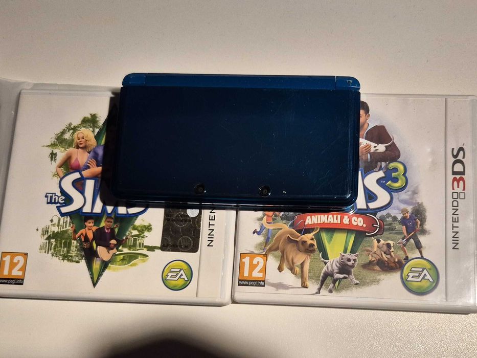 Nintendo 3DS aqua blue EUR db stan + 2 gry