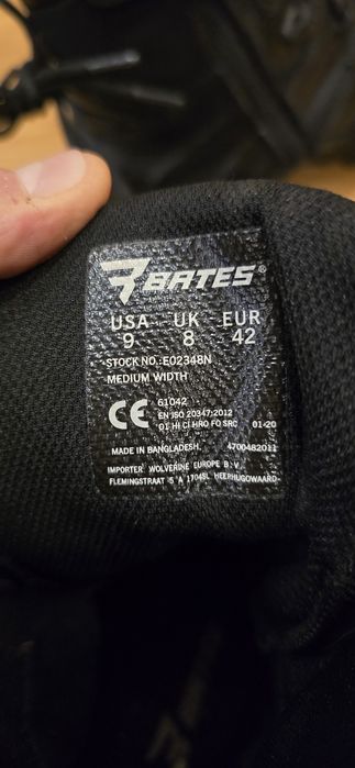 Buty Taktyczne BATES 8 Delta Side Zip E02368 czarne 42