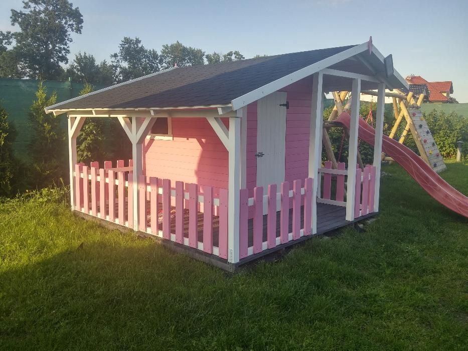 Plac zabaw Wojtek  domek dla dzieci huśtawki ogrodowe