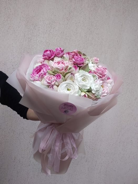 Букет квітів із натурального зефі