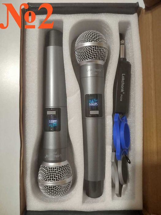 Безпровідні радіо мікрофони бездротові для караоке UHF акумуляторні