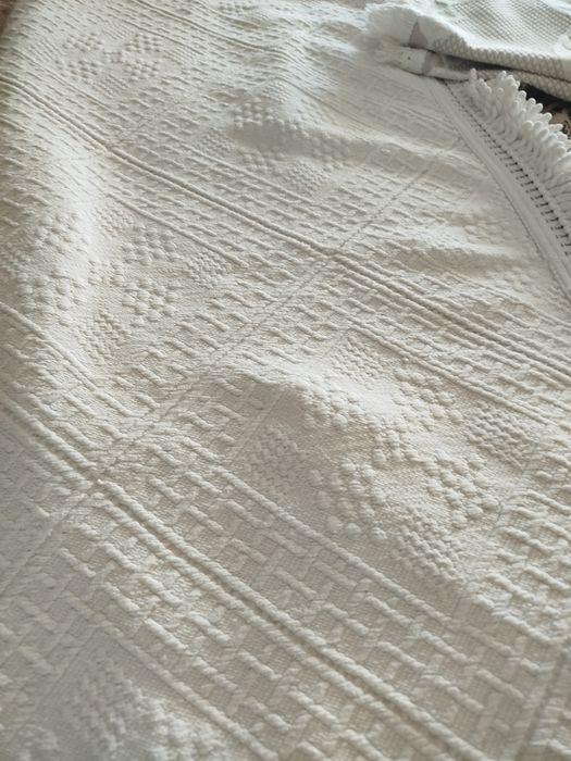 Três colchas cama em algodão vintage