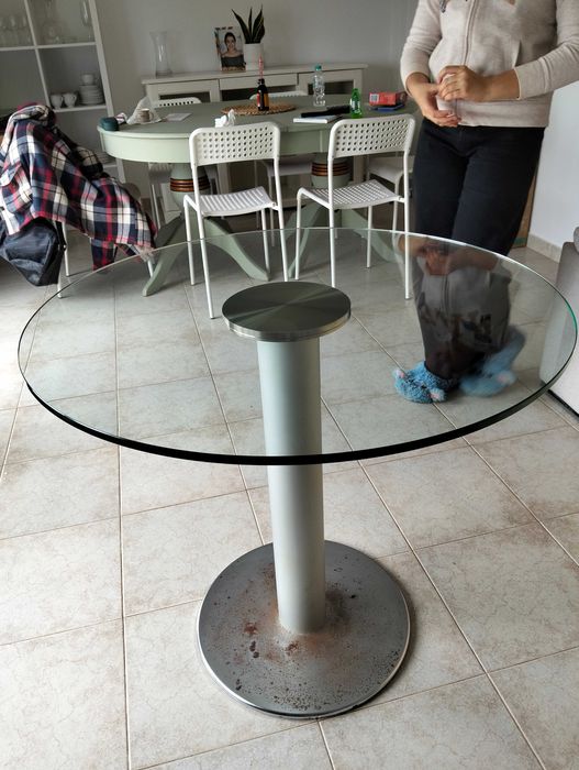 Mesa de vidro redonda
