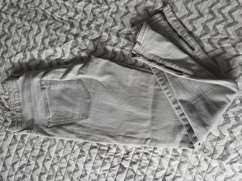 Spodnie damskie jeansowe szare rozmiar 38 MANGO