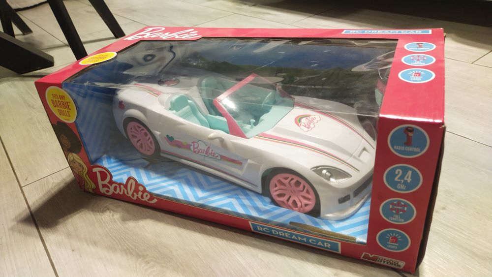 BARBIE Zdalnie sterowany biały kabriolet, pojazd