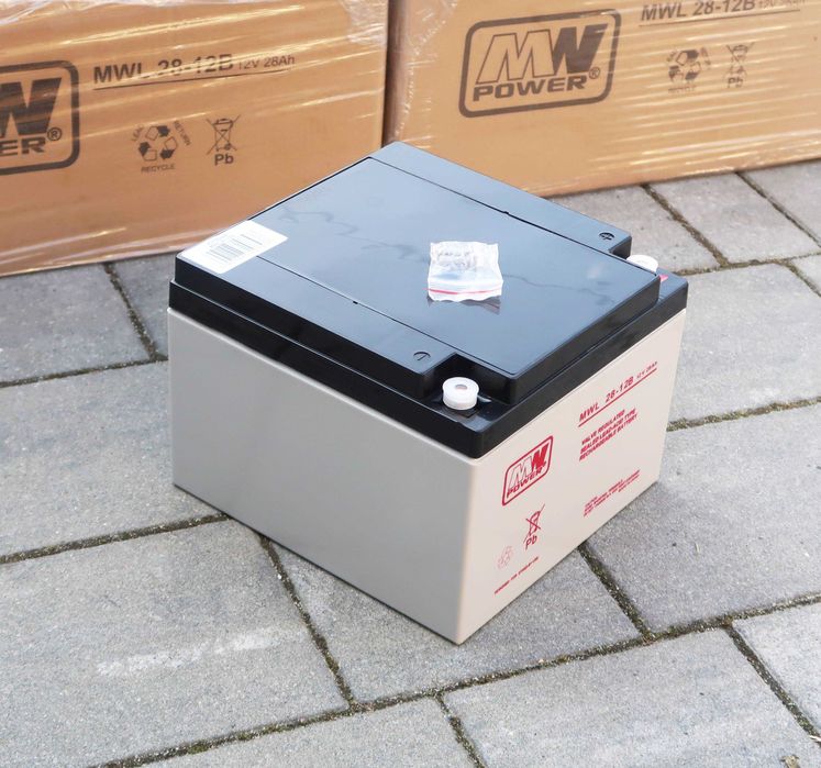 Akumulator 12V 28Ah AGM MWL28-12B – NOWY – do kampera, łodzi, alarmu