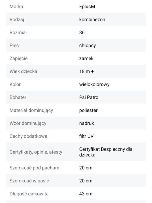 Kombinezon kąpielowy/strój + czapka przeciwsloneczna