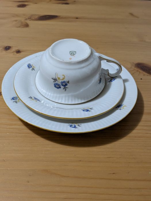 Przedwojenny zestaw Giesche porcelana 3 elementy