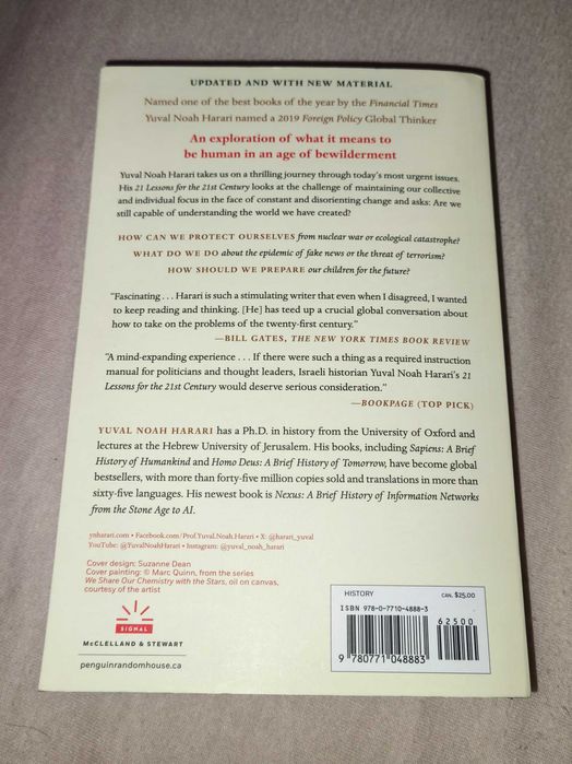Livro 21 Lessons for the 21st Century" (21 Lições para o Século XXI)