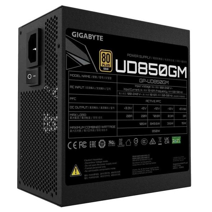 Fonte Alimentação Gigabyte GP-UD850GM 850W 80 Plus Gold Modular