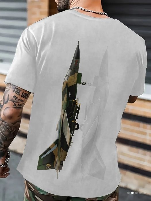 Koszulka męska z nadrukiem myśliwca 3D XL