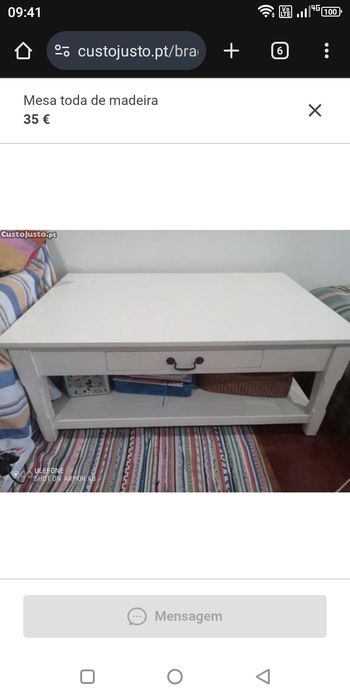 Mesa de madeira maciça