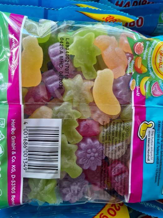 HARIBO żelki 320 gram Tropifrutti owoce tropikalne z Niemiec 10 sztuk