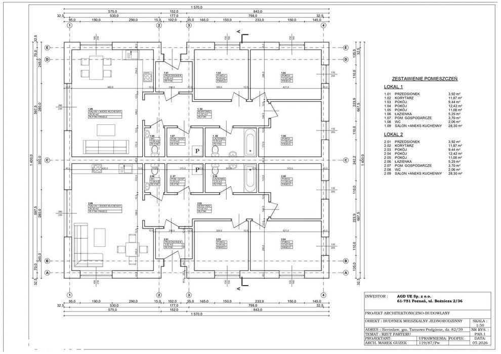 Nowy Parterowy Dom | Lokal Nr 2 - Działka 988 M²