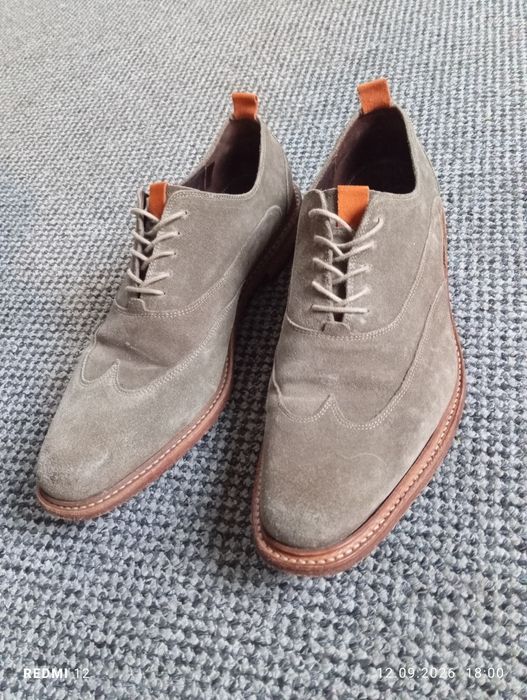 półbuty zamszowe typu brogsy (wingtip) holenderskiej marki premium Floris van Bommel r. 44