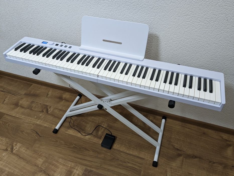 Безкоштовна доставка‼️Піаніно біле цифрове підставка навушники‼️