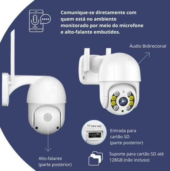 Câmara de Vigilância Wi-Fi 4K Ultra HD ip66 e Alarme NOVA