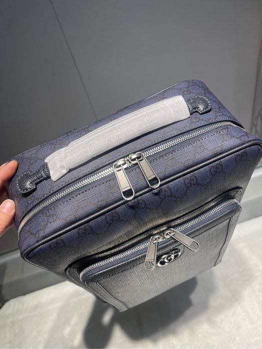 Рюкзак мужской синий Louis Vuitton GCC унисекс портфель ранец кожаный