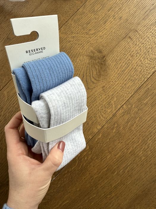 Rajstopy 80 86 Reserved prążkowane prążek bawełniane uniwersalne nowe