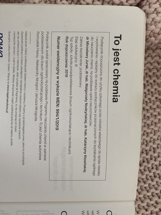 podrecznik do 1 klasy liceum i technikum chemia zakres podstawowy