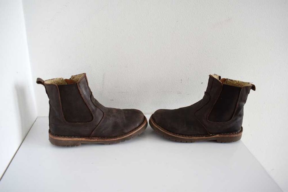 Kmins Mastin buty skórzane botki brązowe ocieplane  32