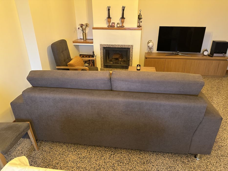 Sofá extensível + poltrona feitos por encomenda