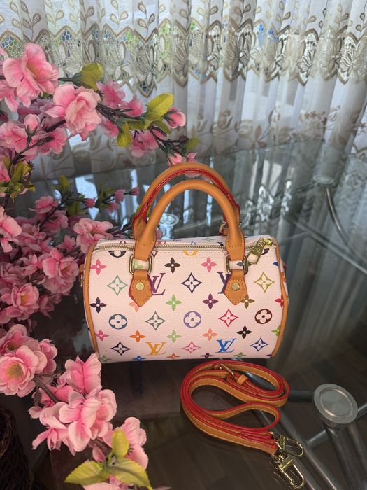 Жіноча сумка Louis Vuitton Monogram Multicolour Speedy (біла)
