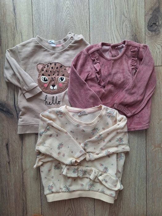 Bluzy niemowlęce dla dziewczynki h&m 80 cool club