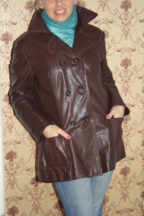 Kurtka skóra 42 bordowa