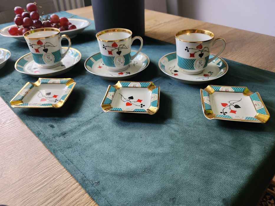 Ćmielów porcelana zestaw brydżowy