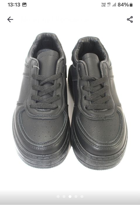 Кросівки жіночі, чорні з шкіри