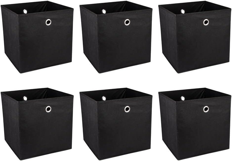 Zestaw 8 Składanych Pudełek Do Przechowywania, 30 X 30 X 30 Cm, Czarne