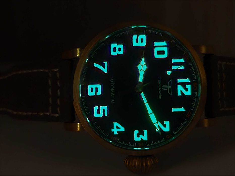 Чоловічий годинник Tandorio Automatic Pilot Sapphire Bronze 100m 46.5m