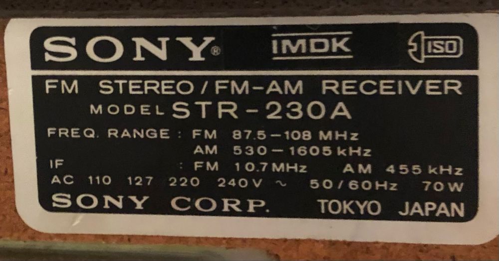 Sony STR- 230 A Amplituner Wzmacniacz