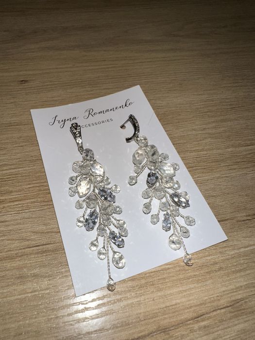 Весільні обʼємні сережки