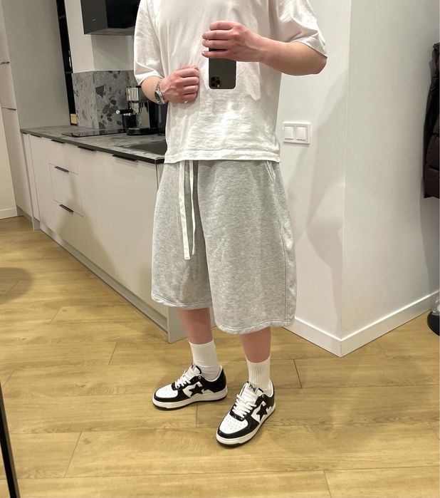 Широкі котонові шорти BAGGY LOOSE FIT sweatpants swetshorts широкие бегги шорты черные серые M L XL ultra baggy wide skater style cotton shorts