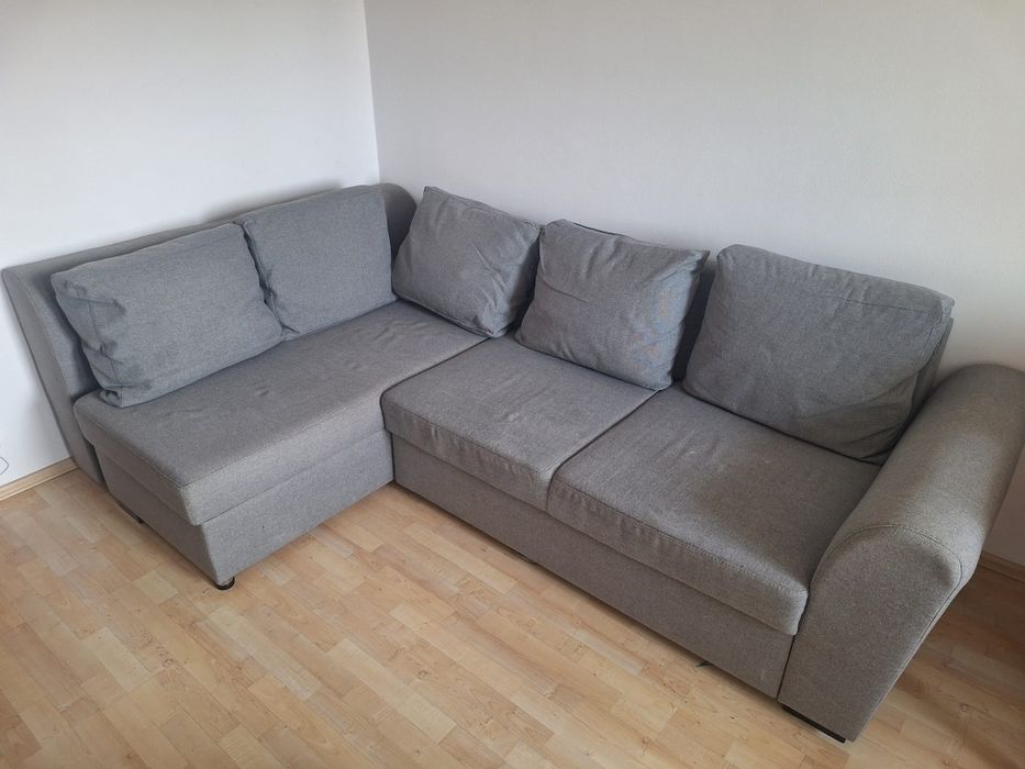 Narożnik z funkcją spania szary rozkładany