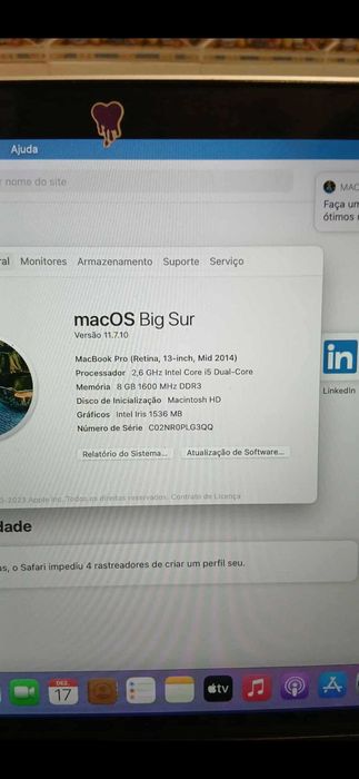 Notebook MacBook OS Big Sur