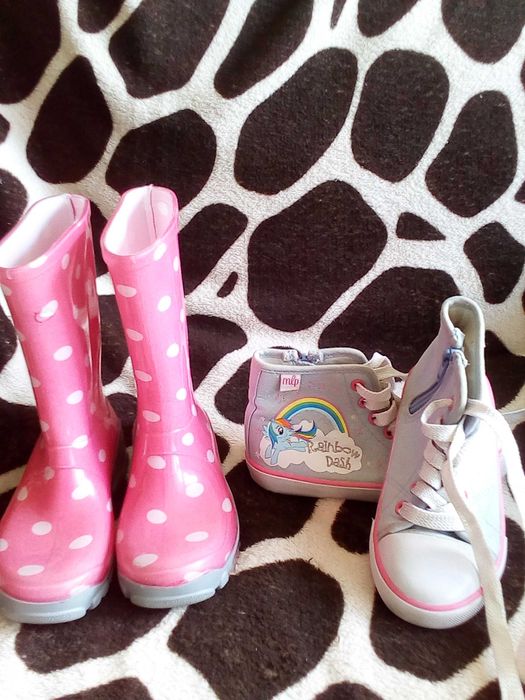 Zestaw kalosze i trampki kucyki Ponny Rainbow Dash r. 27,