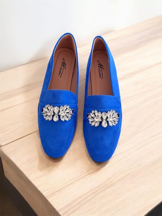 38 Sklep NOWE mokasyny damskie buty z aplikacją z przodu